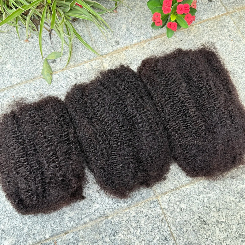 4C Afro Kinky Bulk Braiding Human Hair Extensions No Weft Brazilian Remy Bulk Natural for Locs Braiding