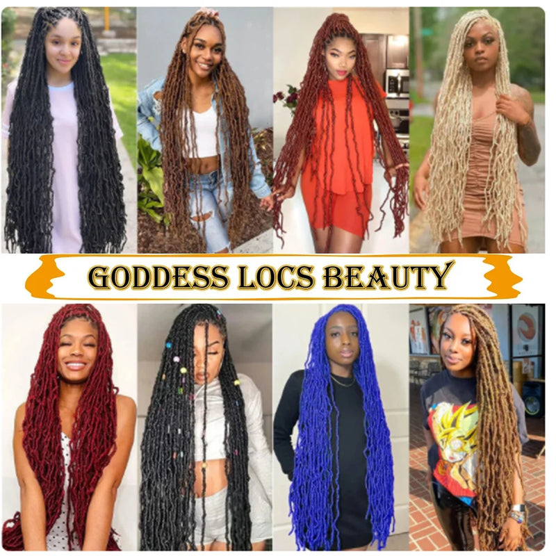 30 Inch Soft Locs Faux Locs Crochet Braiding Hair Synthetic Pre Looped Extensions for African Locks Hair 21 Strands/Pack