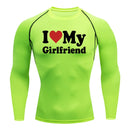 Camisa de compressão gráfica masculina, Ginásio Treino, Atlético, Quick Dry Tshirts, Primavera, Outono, Formação, Corrida, Camisola, Baselayer Tops