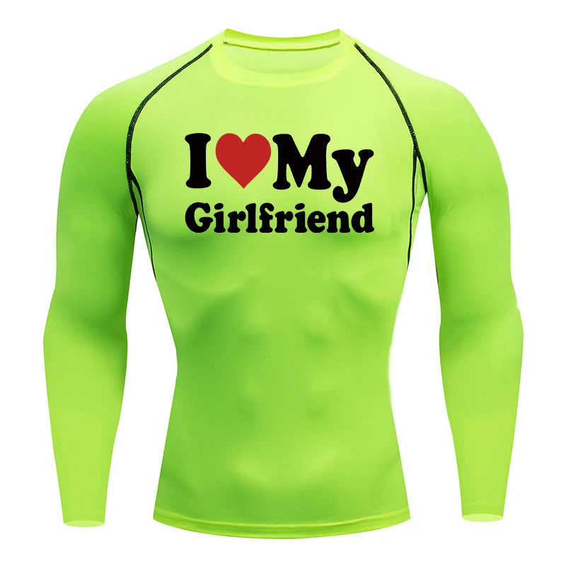 Camisa de compressão gráfica masculina, Ginásio Treino, Atlético, Quick Dry Tshirts, Primavera, Outono, Formação, Corrida, Camisola, Baselayer Tops