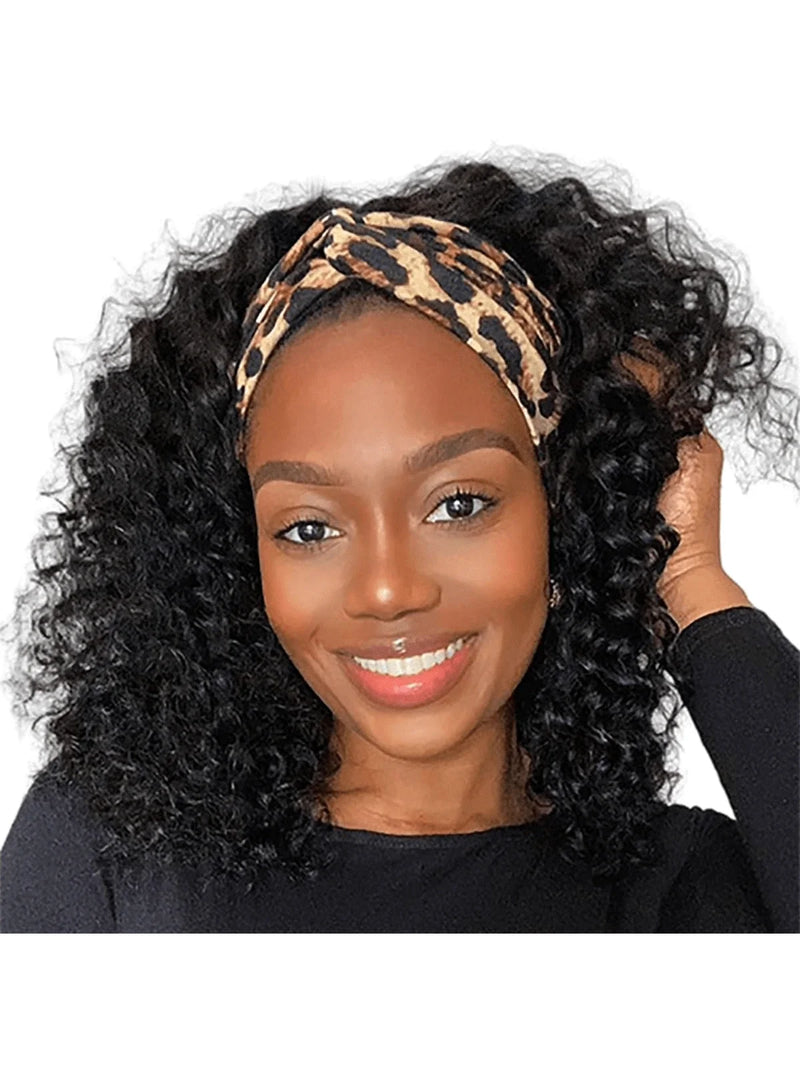Headband Wig Human Hair Headband Half Wigs Human Hair Brazilian Glueless Human Hair Wigs None Lace Front Wigs Deep Wave