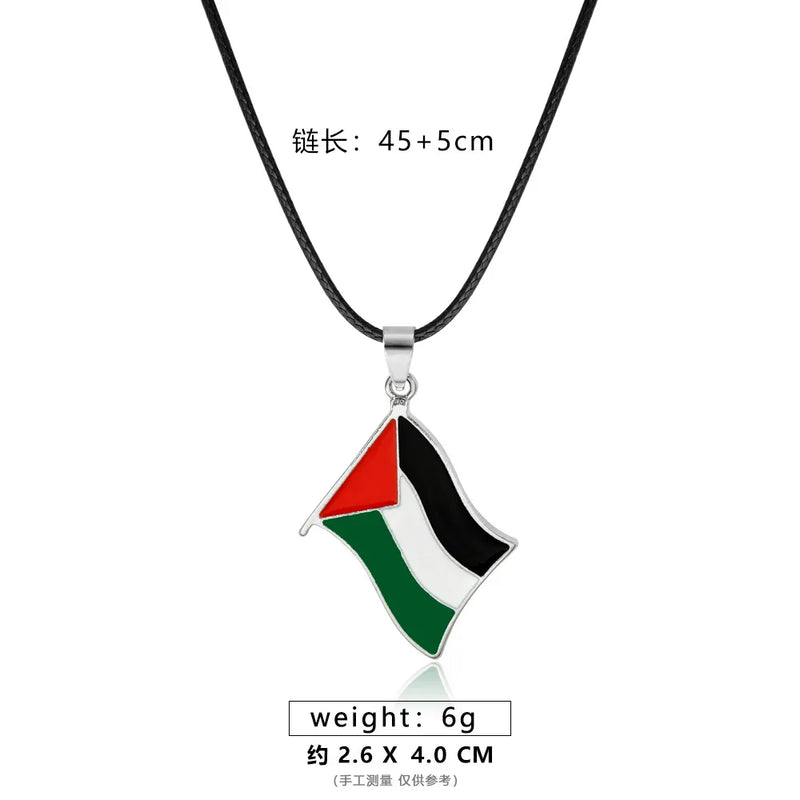 Meetvii Ethnic Free Arabic Fist Map Drop Glue Pendant Necklaces Personalized African Symbol Rope Chain Neck Jewelry Women Men