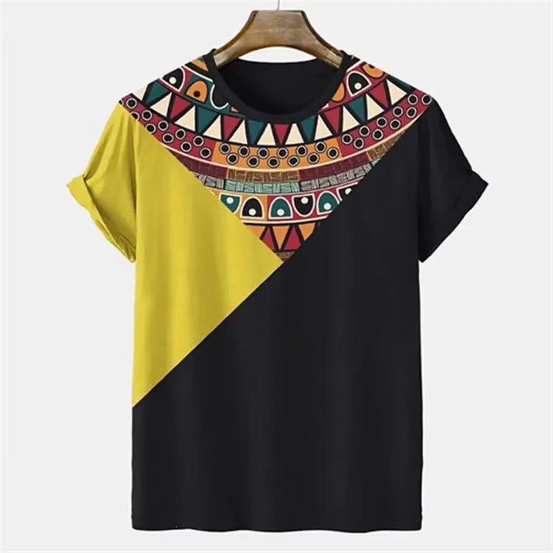Estilo étnico impressão 3d tshirt verão camiseta masculina das mulheres dos homens tradição africana listra t camisa feminina crianças tshirt roupas