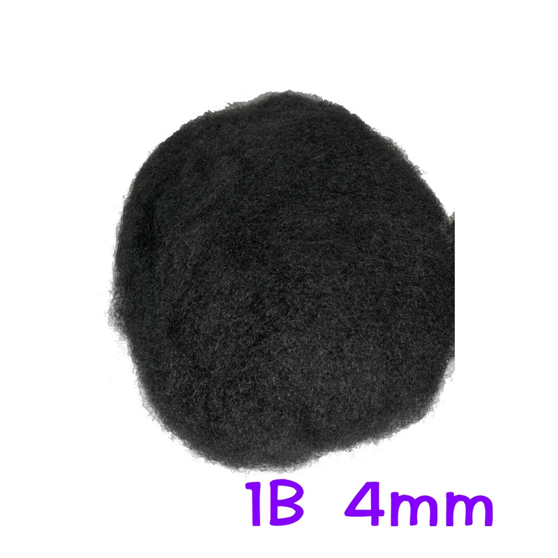10x8 Inch Full French Lace Afro Curly Topee for Men Human Hair Prosthesis 6mm Wave Black African Men's Wig Replacement System