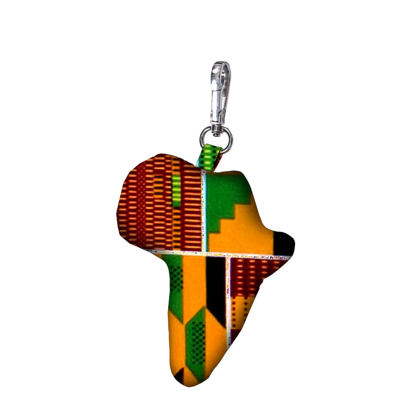African Dashiki Lovely Ankara Fabric Keychain The Shape of The Map of Africa Key Chains School Bag Pendant Car Keyring Wyb1014