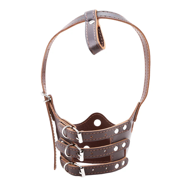 1Pc Soft Leather Muzzle for Dogs Anti-Biting Secure Adjustable & Breathable Pet Small Large Dogs Muzzle Allows Drinking & Eating