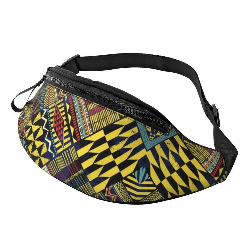 Colorful African Tribal Pattern Fanny Pack for Men Women Africa Ankara Print Crossbody Waist Bag Traveling Phone Money Pouch