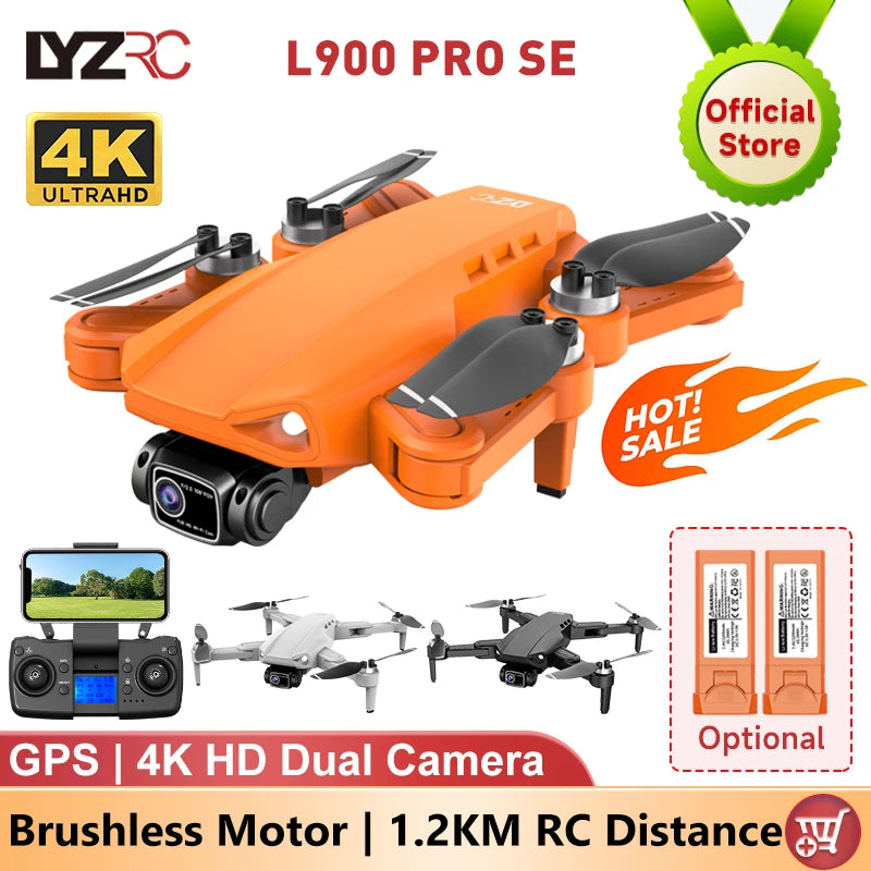 Lyrc oficial l900 pro se motor sem escova gps 4k drone profissional 5g wifi helicópteros de fotografia aérea dobrável quadcopter