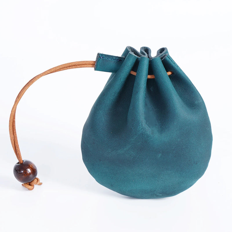 Medieval Steampunk Leather Drawstring Coin Bag Nordic Viking Pirate Purse Jewel Pouch Renaissance Accessory for Women Men