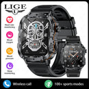 Lige 2025 relógio inteligente militar robusto masculino relógios ao ar livre lp68 à prova dwaterproof água 1.95 "al voz bt chamada homem smartwatch para android ios