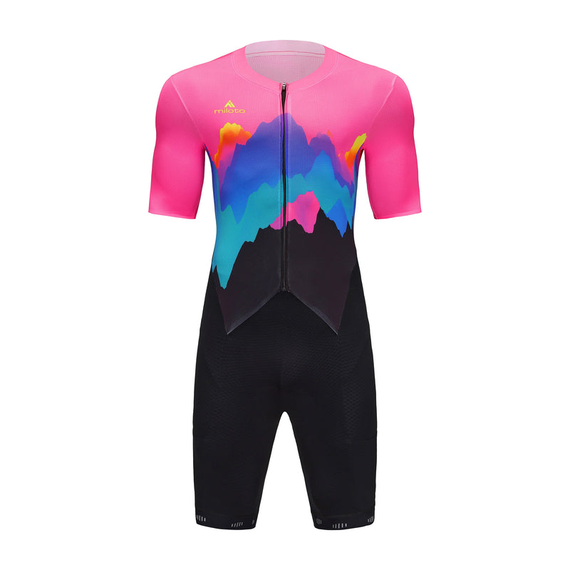 2025 MILOTO  Pain Men's Cycling Skinsuit Triathlon Speedsuit Trisuit Short Sleeve Speedsuit Maillot Ciclismo Running Clothing