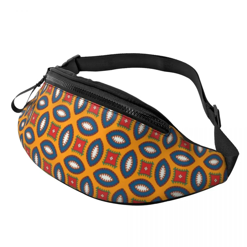 Colorful African Tribal Pattern Fanny Pack for Men Women Africa Ankara Print Crossbody Waist Bag Traveling Phone Money Pouch