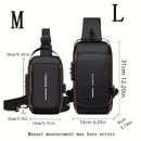 Mochila anti-roubo para motocicleta, bolsa crossbody conversível com trava, fecho de zíper e compartimento anti-roubo, alça ajustável