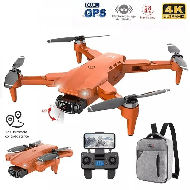 Drone l900 pro 4k profissional 5g gps hd câmera dupla fotografia sem escova dobrável quadcopter rc distância 1.2km drones brinquedos