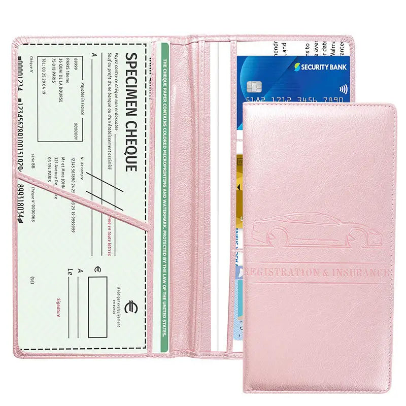 Car Registration Insurance Holder Leather Men's Driver's License Insurance Car Documents License Storage Bag Credit Card Holder