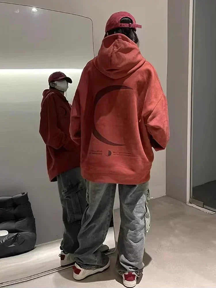 Spring Moon Graphic Y2K Hoodie Men's Harajuku Fashion Streetwear Pullover Hoodies Unisex Hip Hop Oversize Hooded Sweatshirts