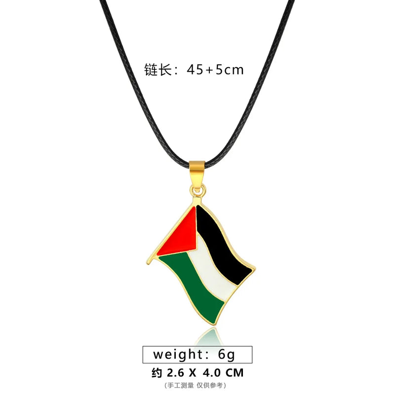 Meetvii Ethnic Free Arabic Fist Map Drop Glue Pendant Necklaces Personalized African Symbol Rope Chain Neck Jewelry Women Men