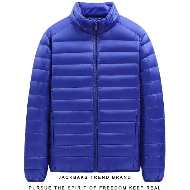 Hooded Cotton-Padded Men's Coat For Autumn Winter Plus Size Loose-Fit Cropped Stand Collar Lightweight Casual Warm Feather Jacke