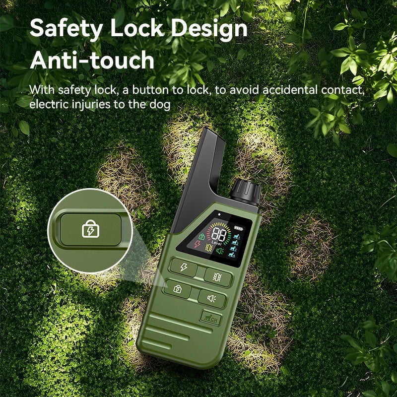 RoJECO Coleira elétrica para treinamento de cães IPX7 à prova d'água coleira para parar de latidos de cães com controle remoto recarregável dispositivo anti-latidos