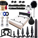 Conjunto bdsm de brinquedo, algemas sexuais para casal, kit adulto, algema sexual bdsm, venda, strapon, cama, bondage, escravo, sadomasochismo