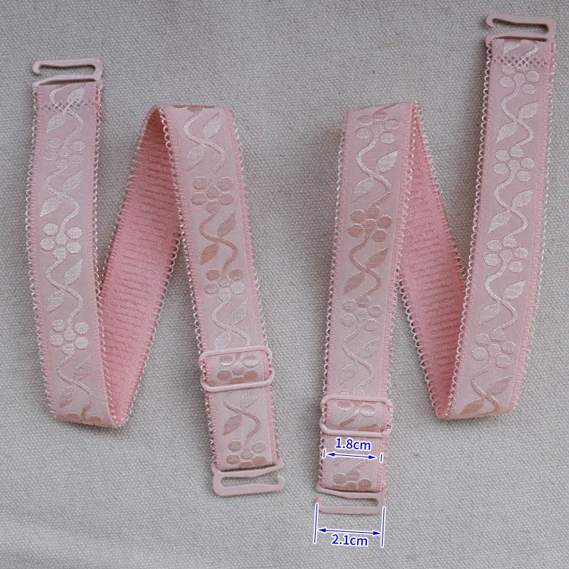 Candy Color Elastic Underwear Shoulder Strap Lace Lace Elastic Bra Strap 1.8cm Wide Soft and Comfortable Women's Bra Strap