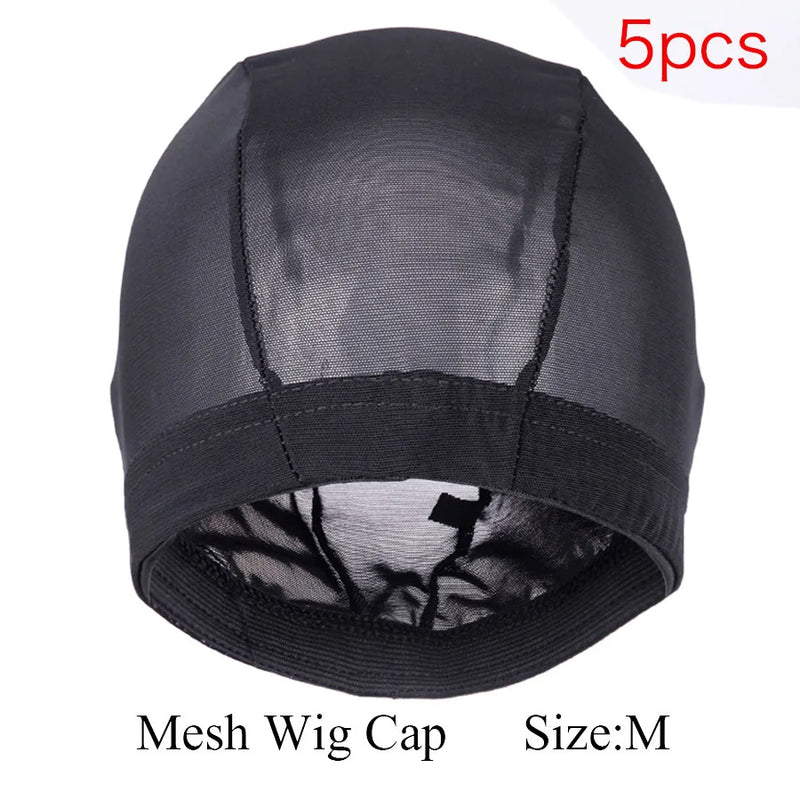 5pcs Wholesale DIY Wig Making Caps Black Mesh Cao Dome Cap Breathable Nylon Wig Hair Net Cap for Making Wig