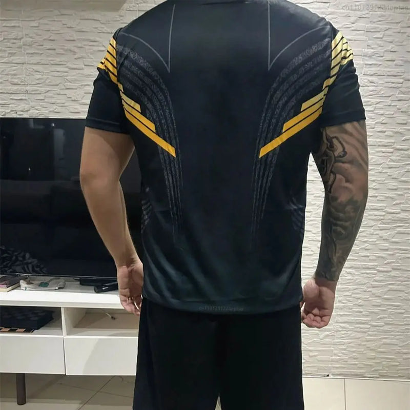 Summer Gym Uniform Men's UFC Boxing Fighting Competition Jersey Casual Breathable Fashion Fitness Short Sleeve T-shirt For Male