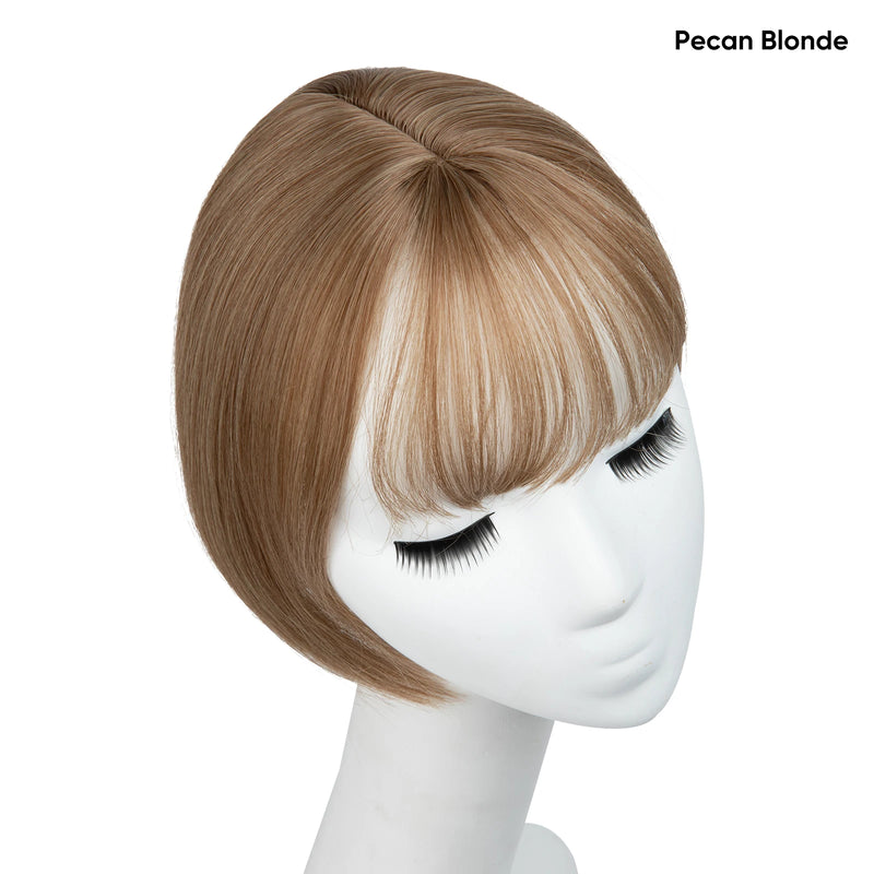 Clipe sintético em cobertura de cabelo com franja, reto, sobrecarga, natural, substituição invisível, capa branca estrondo, 10"