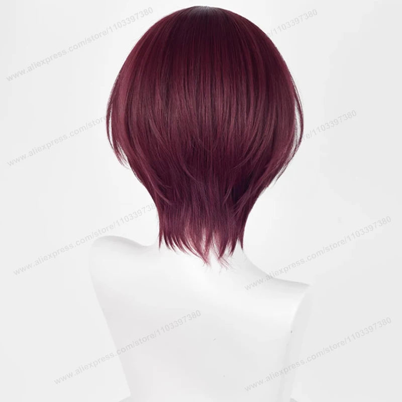Anime Wind  Breaker Hayato Suo Cosplay Wig 32cm Short Deep Reddish Brown Hair Heat Resistant Synthetic Wigs