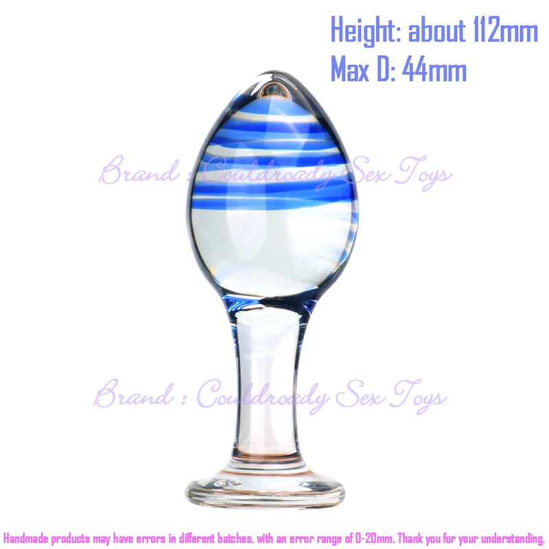 55mm cristal dourado grande vidro anal plug buttplug vibrador massageador de próstata feminino masturbação erótica brinquedos sexuais adultos para homem