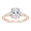 Trumium 3ct 925 prata esterlina anéis de noivado 3 pedras zircônia cúbica cz anéis de promessa de casamento alianças de casamento para mulheres