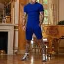 2024 moda e casual verão esportes ao ar livre terno masculino respirável camiseta shorts casual e elegante conjunto de duas peças