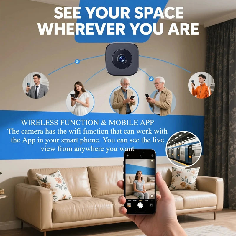 Xiaomi 6k mini câmera de segurança sem fio 2.4g wifi monitoramento proteção segurança remoto visão noturna vigilância casa inteligente novo