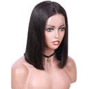 Osso em linha reta bob peruca de cabelo humano 13x4 perucas de renda transparente cabelo humano peruca curta pré arrancado 200% densidade para mulher