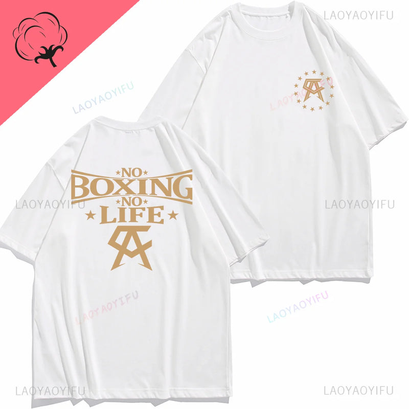 Vintage Men T Shirt Canelo No Boxing No Life Print Tops Men Clothing Summer Leisure Streetwear Graphic Ropa Hombre Cotton Tee