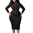 Vestidos africanos para as mulheres 2023 primavera bodycon midi vestido diário elegante de cintura alta manga longa robe femme roupas africanas