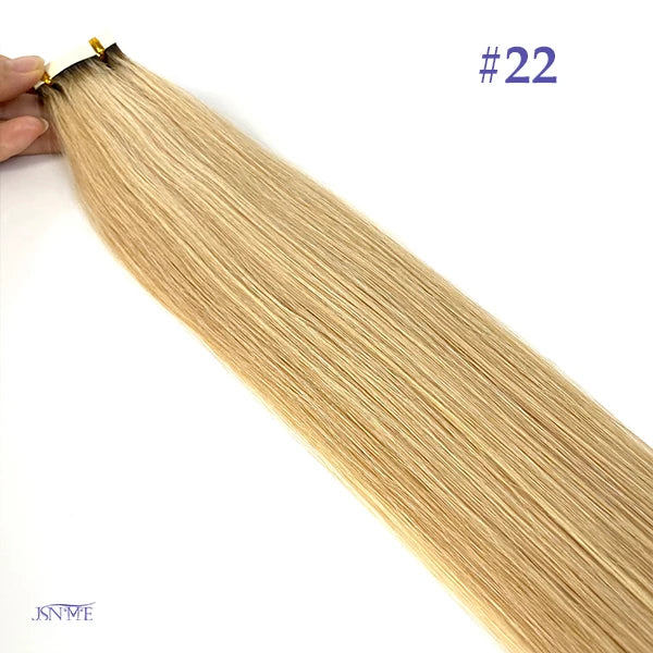 JSNME Mini Tape In Human Hair Extensions Natural Seamless Invisible SKin Weft  Remy  Human Hair Black Brown Blonde For Salon