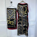 Winyi africano muçulmano senhora verão boho moda impresso kaftan vestido de férias solto streetwear abaya com cinto vestido de praia