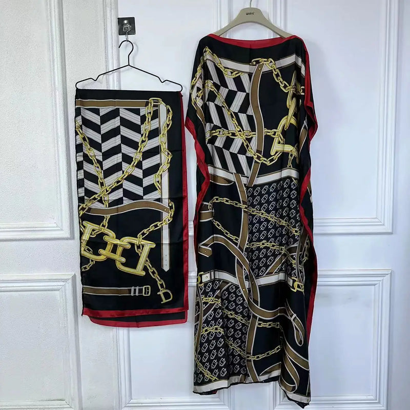 Winyi africano muçulmano senhora verão boho moda impresso kaftan vestido de férias solto streetwear abaya com cinto vestido de praia