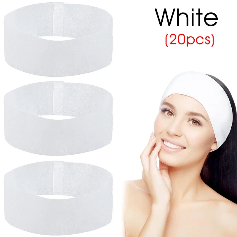 10/50/100 pçs descartável spa facial headbands branco facial esteticista bandana envoltório não tecido macio cuidados com a pele salão de beleza supplie