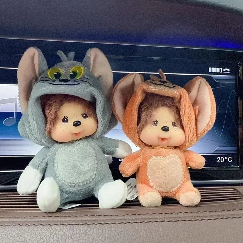 Monchhichi 15cm Dolls Blind Box Keychain Bag Pendants Hand Puppet Vinyl Plush Toys Tom&Jerry Girl Originality Gifts Decoration