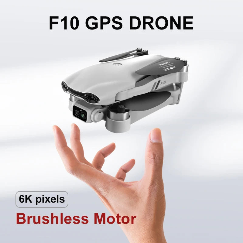 4drc f10 rc drone gps 6k hd câmera dupla grande angular 5g wifi fpv quadcopter sem escova dobrável evitar obstáculos aéreo uav 2km