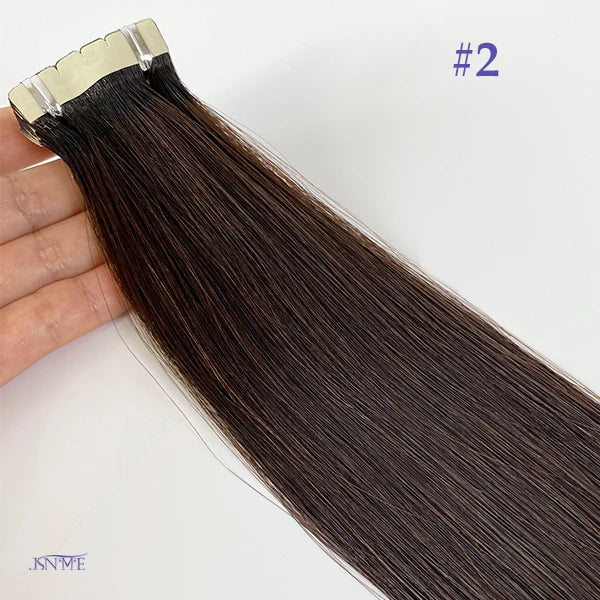 JSNME Mini Tape In Human Hair Extensions Natural Seamless Invisible SKin Weft  Remy  Human Hair Black Brown Blonde For Salon