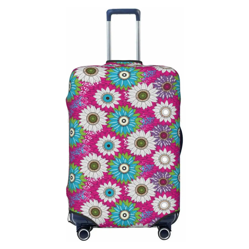 Funny Africa Ankara Geometric Art Luggage Cover Protector Elastic Travel Suitcase Covers