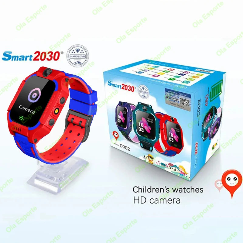Novas crianças smartwatch gps localização rastreador sos 2g sim chamada criança relógio inteligente câmera ip67 à prova dip67 água presente para ios android novo