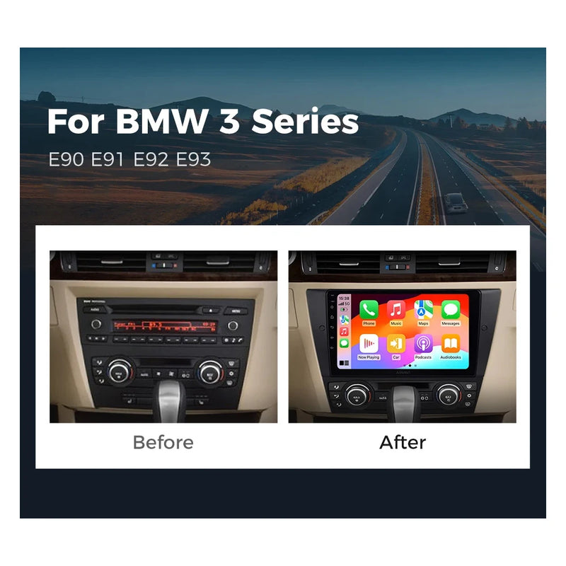 9" Car Radio Wireless CarPlay Android 15 For BMW 3-Series E90 E91 E92 E93 2005 - 2013 Auto Car Intelligent Systems AutoRadio
