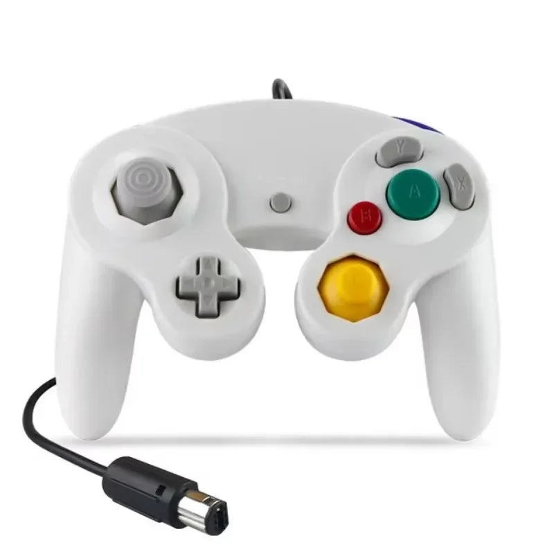 Controlador de jogo com fio para GameCube NGC Joystick de gamepad com fio de botão único para console de jogos NGC