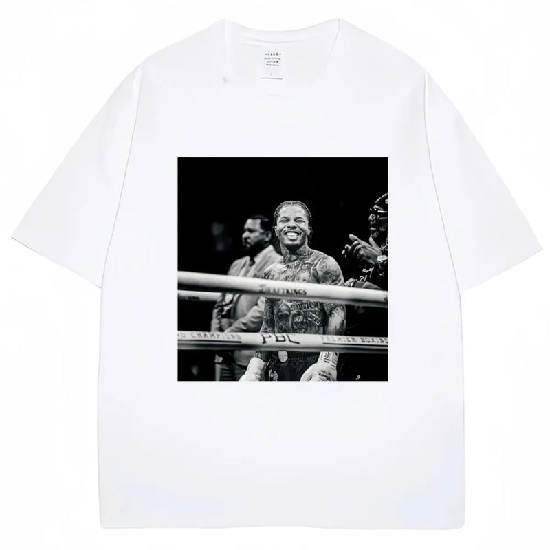 Tank Gervonta Davis Print T-shirt Vintage Fashion Boxing T Shirt Oversized Men's Loose Cotton Tshirt Streetwear Birthday Gifts