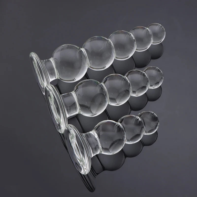 Nova bola vagina grande pirex contas de cristal vidro butt plug grande anal vibrador grânulo falso adulto masturbar brinquedos sexuais para mulheres homens gay