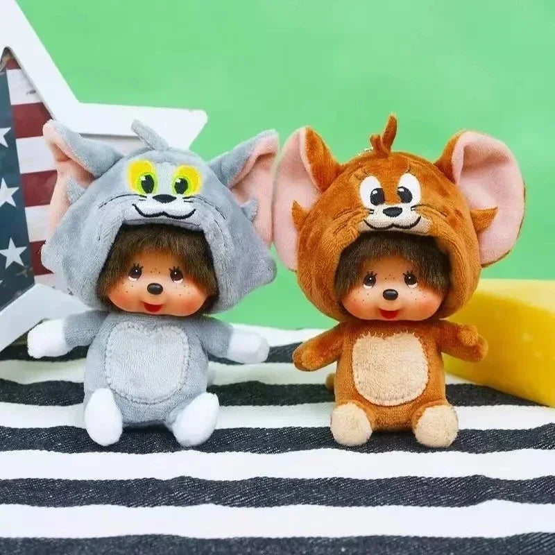 Monchhichi 15cm Dolls Blind Box Keychain Bag Pendants Hand Puppet Vinyl Plush Toys Tom&Jerry Girl Originality Gifts Decoration